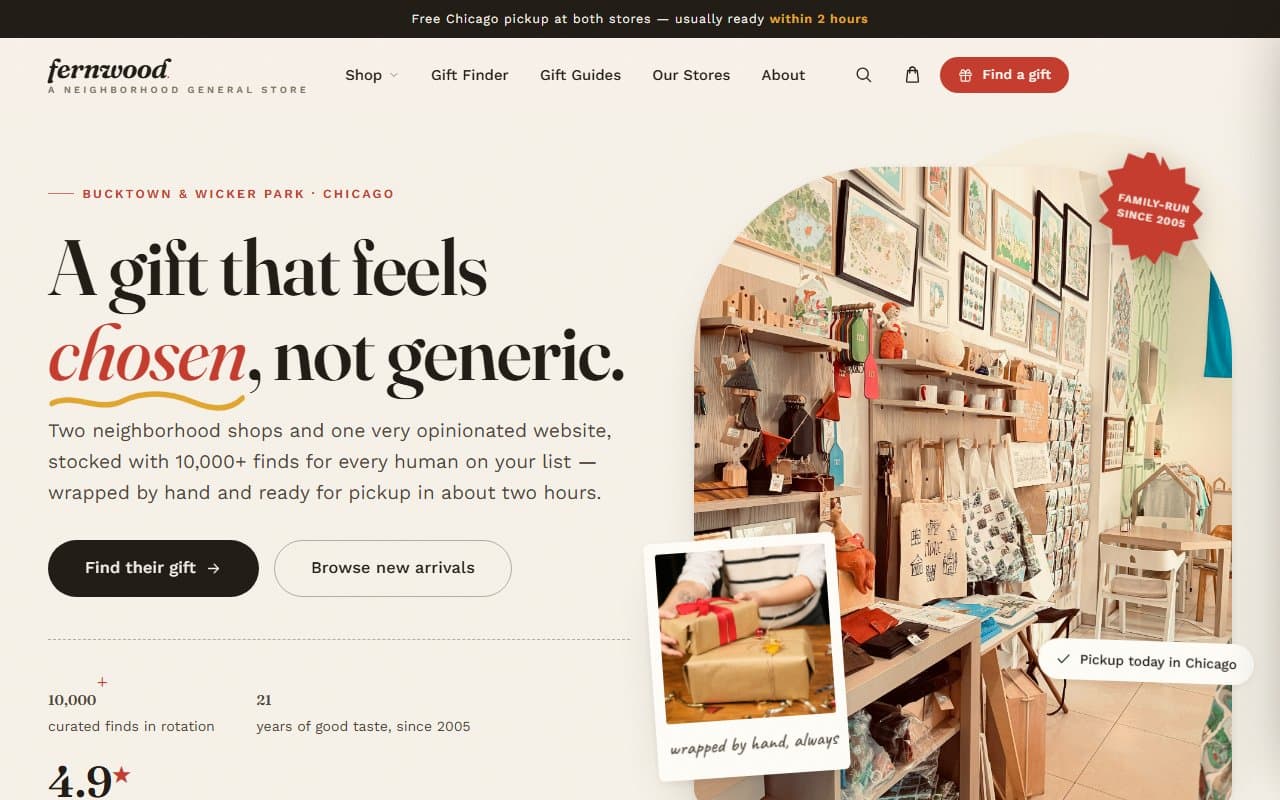 Fernwood General Store — website hero
