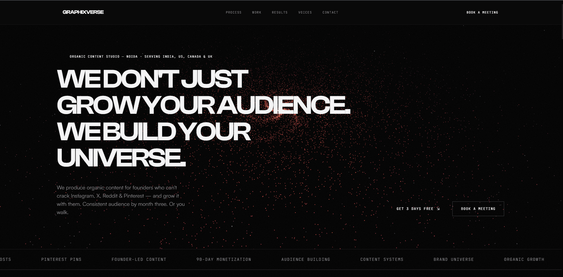 Graphixverse Studio — website hero